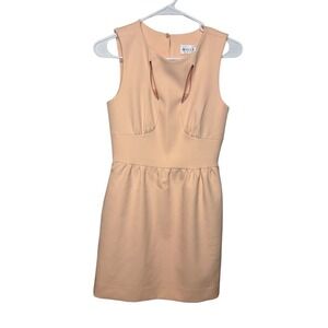 Milly Sleeveless Mini Dress Cutout Neckline Peach Cocktail Party
